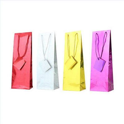 Shatchi 12 Assorted Holographic Gift Bags For Wine Bottle Christmas Present from B&Q