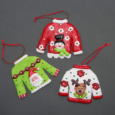Shatchi Christmas Tree Hanging Decorations 3Pcs Jumpers from B&Q