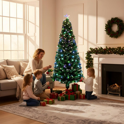 Shatchi 3Ft/90Cm Berries Balls Fibre Optic Christmas Tree Led Pre-Lit from B&Q