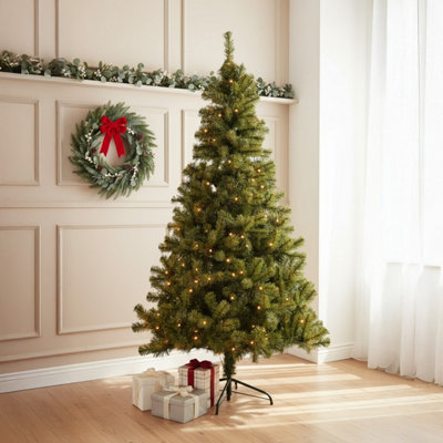B&Q -  Pre-Lit Alaskan Pine 5Ft Christmas Tree With 130 Warm White Leds