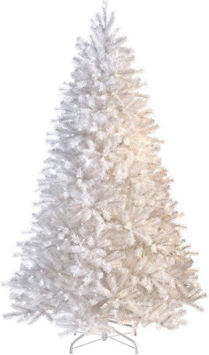 B&Q -  5Ft Prelit White Alaskan Pine Christmas Tree Warm White Leds