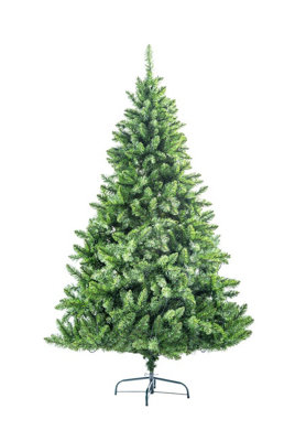 Shatchi 8Ft Pre-Lit Black Bushy Imperial Pine Artificial Deluxe Christmas Tree Hinged Branches Pencil Point Tips from B&Q