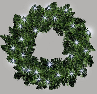 Shatchi 55Cm Prelit Imperial Pine Christmas Wreath Green