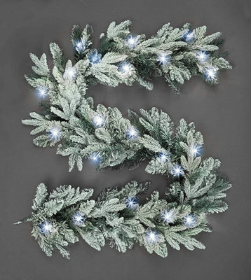 Shatchi 2M Prelit Lapland Fir Christmas Christmas Garland from B&Q