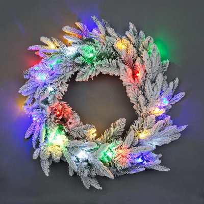 B&Q -  55Cm Prelit Imperial Pine Green Christmas Wreath