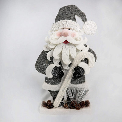 Shatchi Christmas Decoration 42Cm Santa Christmas Tabletop Figures Window Holiday Home Xmas Glitter Foam Showpiece Decorations from B&Q