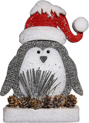 Shatchi Christmas Decoration 42Cm Penguin Christmas Tabletop Figures Window Holiday Xmas Glitter Foam Showpiece Decorations from B&Q