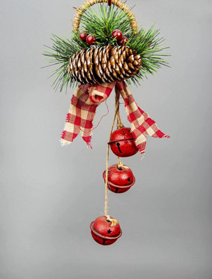 B&Q -  Christmas Hanging Decoration 27 Cm Red Rusty Bells