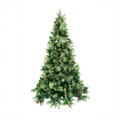 Shatchi 8Ft Californian Boulder Bushy Look Luxurious Forest Green Artificial Christmas Tree from B&Q