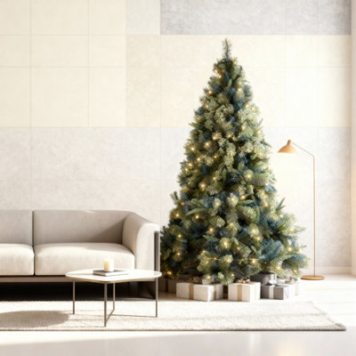 Shatchi Green Pre-Lit Kentucky Pine Luxurious Artificial Christmas Tree 5Ft B&Q