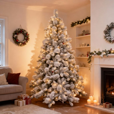 Shatchi Green Prelit Helsinki Fir Christmas Tree 6Ft