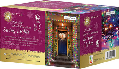 B&Q -  750 Multicolour Leds Multifunction Timer Outdoor String Fairy Lights 75M