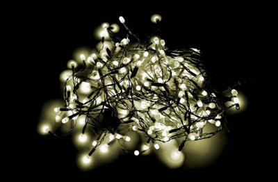 B&Q -  750 Leds Warm White Compact Lights Green Cable With 8 Effects Multifunction Auto Memory Indoor/outdoor Christmas Home Decorations