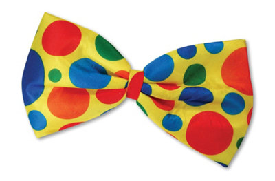 Shatchi Clown Jumbo Bow TieUnisex-AdultOne Size Fancy Dress Accessories Circus Yellow Polka Dots from B&Q