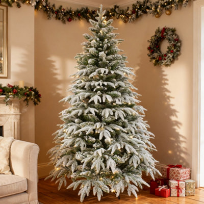 Shatchi 6Ft Prelit Green Lapland Fir Christmas Tree Warm White Leds from B&Q