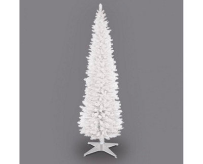 Slim Christmas Tree Pencil White 6Ft In Storage Box from B&Q