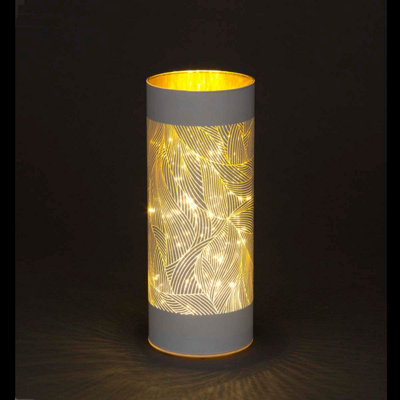 B&Q -  20Cm Christmas Decorated Vase Table Feather Design Silver