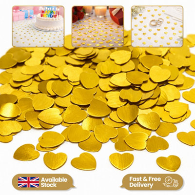 Shatchi Heart Confetti Gold 14G Table Scatter Birthday Party Decorations from B&Q