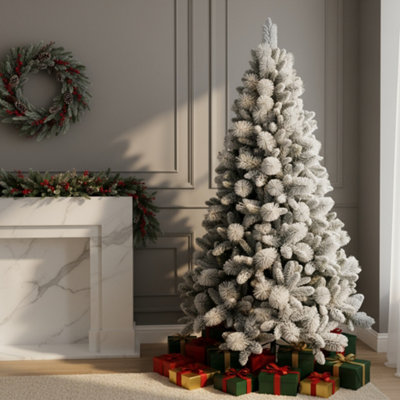 B&Q -  8Ft Green Helsinki Snow Covered Christmas Tree