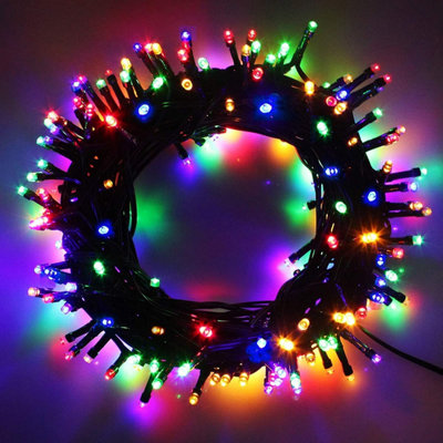 Shatchi 200 Leds Multicolour Fairy String Lights Cool Cable 8 Modes Mains Powered Memory Auto Timer White/Green