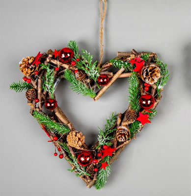 Shatchi 35Cm B/o Led Twig Hanging Heart Red from B&Q