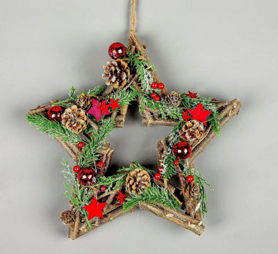 Shatchi 35Cm B/o Led Twig Hanging Star Red from B&Q