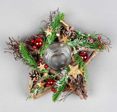 Shatchi 22Cm Twig Star Candle Holder Red/brown from B&Q
