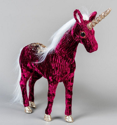 Shatchi Figures Santa Reindeer Tree Christmas Tabletop Centrepiece Showpieces Home Art & Craft Xmas Party 33Cm Unicorn Burgundy