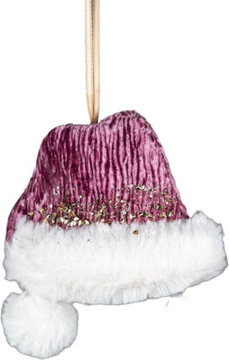 B&Q -  Pink Santa Hat 13X12CmChristmas Hanging Decoration