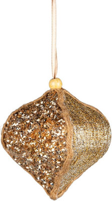 B&Q -  10.5Cm Gold BaubleChristmas Hanging Decoration