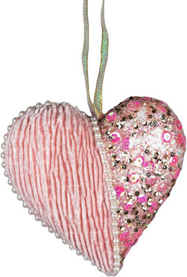 Shatchi Pink Heart Baby - Christmas Hanging Decoration 12Cm