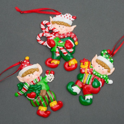 Shatchi Christmas Tree Hanging Decoration 12Pcs Elves from B&Q
