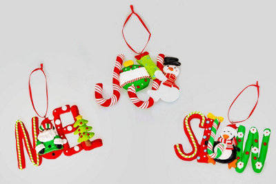 B&Q -  Christmas Tree Hanging Decoration 12Pcs Snow Joy Noel