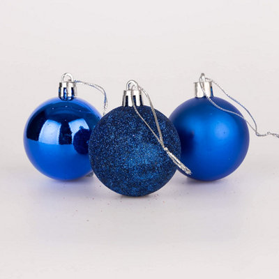 Shatchi 60Mm/18Pcs Christmas Baubles Shatterproof ,Tree Decorations Blue