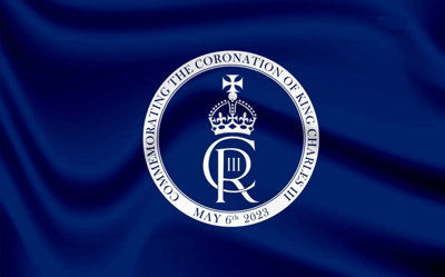 Shatchi 5X3Ft Navy Blue Flag New King Charles Iii Cypher British Sovereign Coronation from B&Q