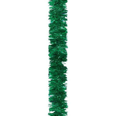 Shatchi 1.8M/6Ft Luxury 32Pcs Deluxe Chunky Christmas Tinsel Garland Xmas Tree Decorations Green