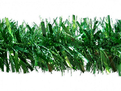 Shatchi 1.8M/6Ft Luxury 4Pcs Deluxe Chunky Christmas Tinsel Garland Xmas Tree Decorations Green