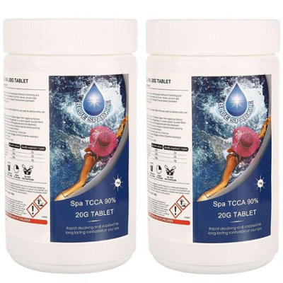 B&Q -  2 Kg Chlorine Tablets Water Treatment For Rapid Disinfecting And Cleaning Of Hot Tub Spa And Swimming Pool 100 X 20G