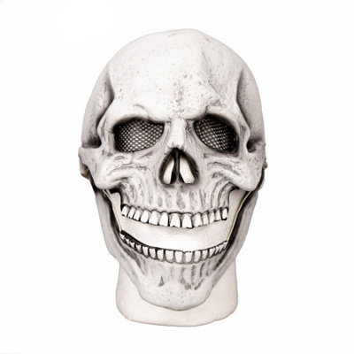 Shatchi Latex Skull Pumpkin Mask Creepy Halloween 3D Full Head Mask  White from B&Q