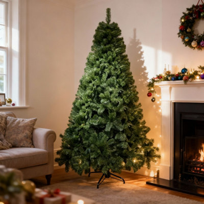 Shatchi 4Ft Alaskan Pine Christmas Tree With Metal Stand Green