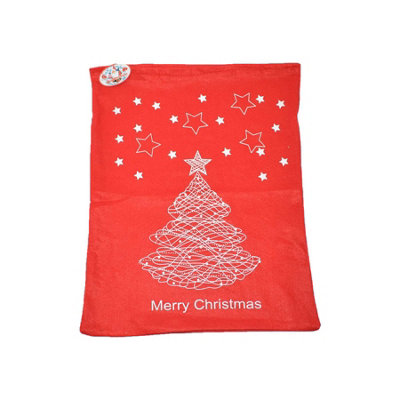 Shatchi 2 Pcs Merry Christmas Santa Sack Stocking Socks Gifts Bag Felt Xmas Accessories 60Cmx45cm Red