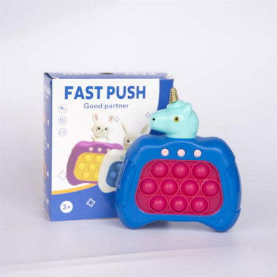 Shatchi Blue Unicorn Quick Push Game Console