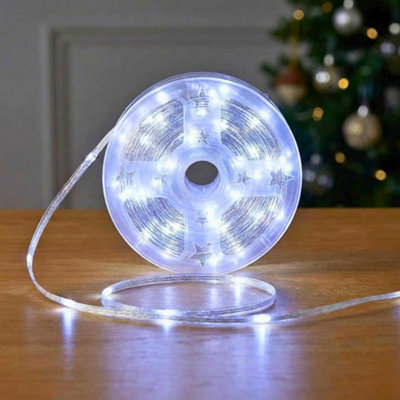 B&Q -  10M Cool White 100 Led String Lights 8 Modes Auto Timer Fairy LightsFlexible Indoor-Outdoor