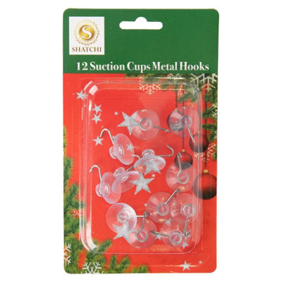 Shatchi 12Pcs Suction Cups Metal Hooks 2.3CmCompactSecure Hold from B&Q