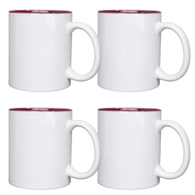 Shatchi 4Pack 11Oz White 2Tone Sublimation Mugs Perfect For Custom Printing from B&Q