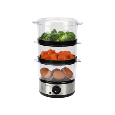 Emtronics 3 Tier FoodMeatVeg Steamer 6 Litre With Timer For Vegatables from B&Q