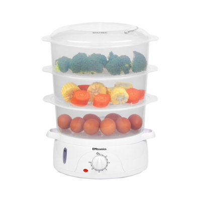 Emtronics 3 Tier FoodMeatVeg Steamer 10 Litre With Timer For Vegatables from B&Q
