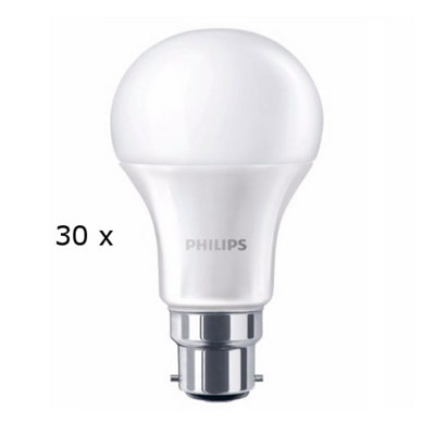 30 X Philips Bayonet Cap Warm White Ceiling Light Bulb Lamp B22 470Lm Led 6W Gls from B&Q