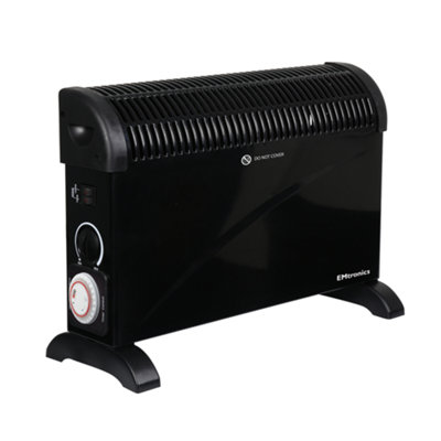 Emtronics 2Kw Convector Heater Radiator With Adjustable Thermostat And Timer - Black