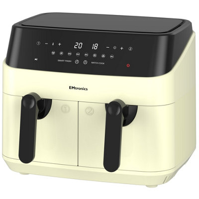 B&Q -  Double Basket Air Fryer Large Digital 9 Litre Dual With TimerCream